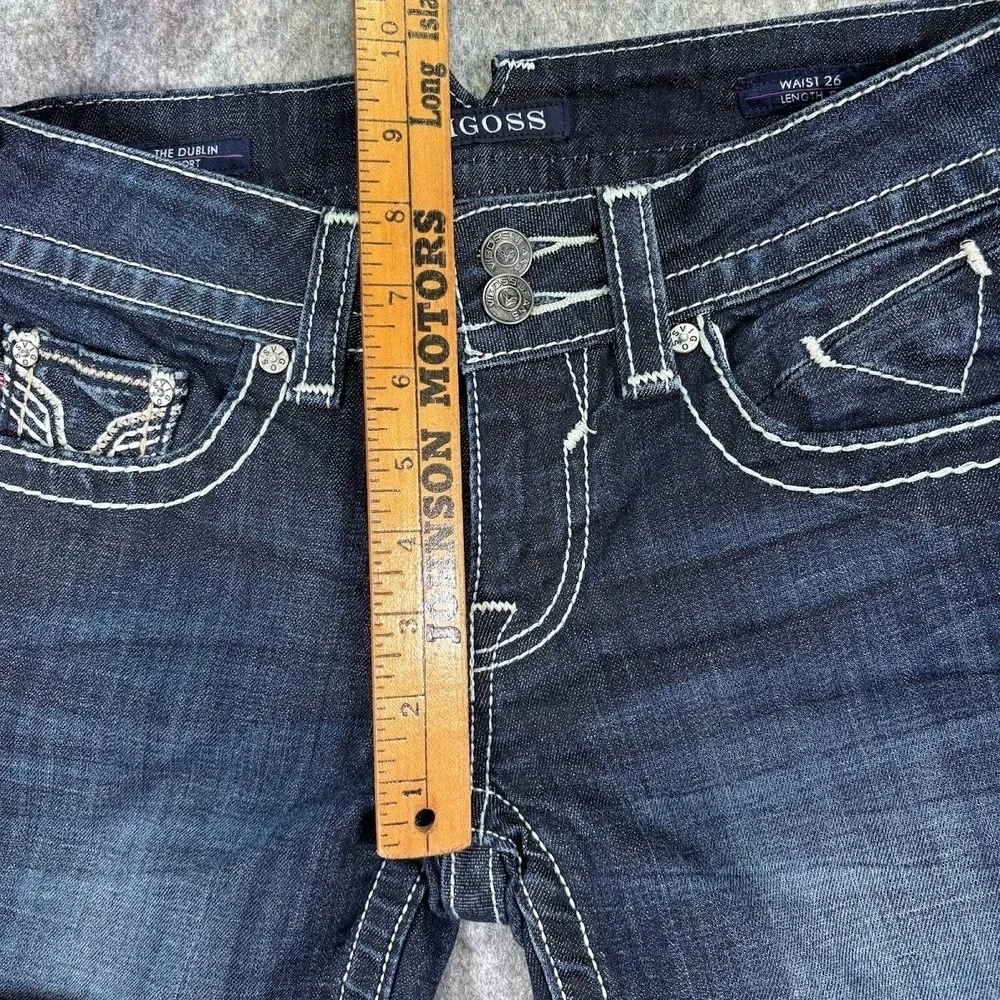 Vigoss‎ Denim Shorts Women's 26 x5 The Dublin Bermuda Embroidered Jorts Jean